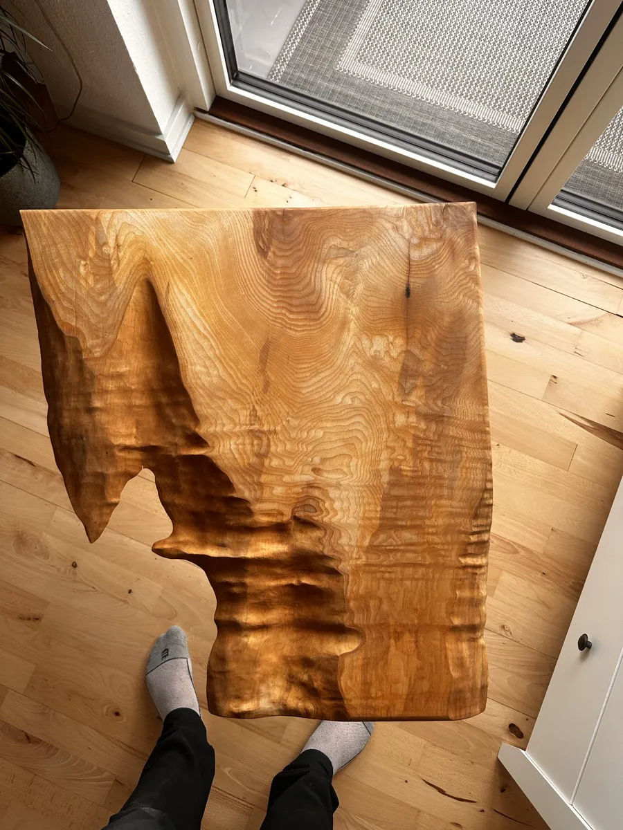 Olivenaske Organisk Live-Edge Sofabord